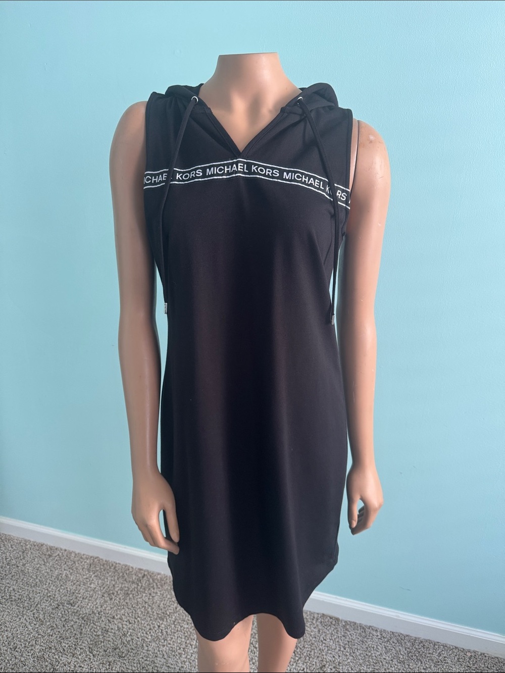 Michael Kors Black Hooded Sleeveless Dress size M